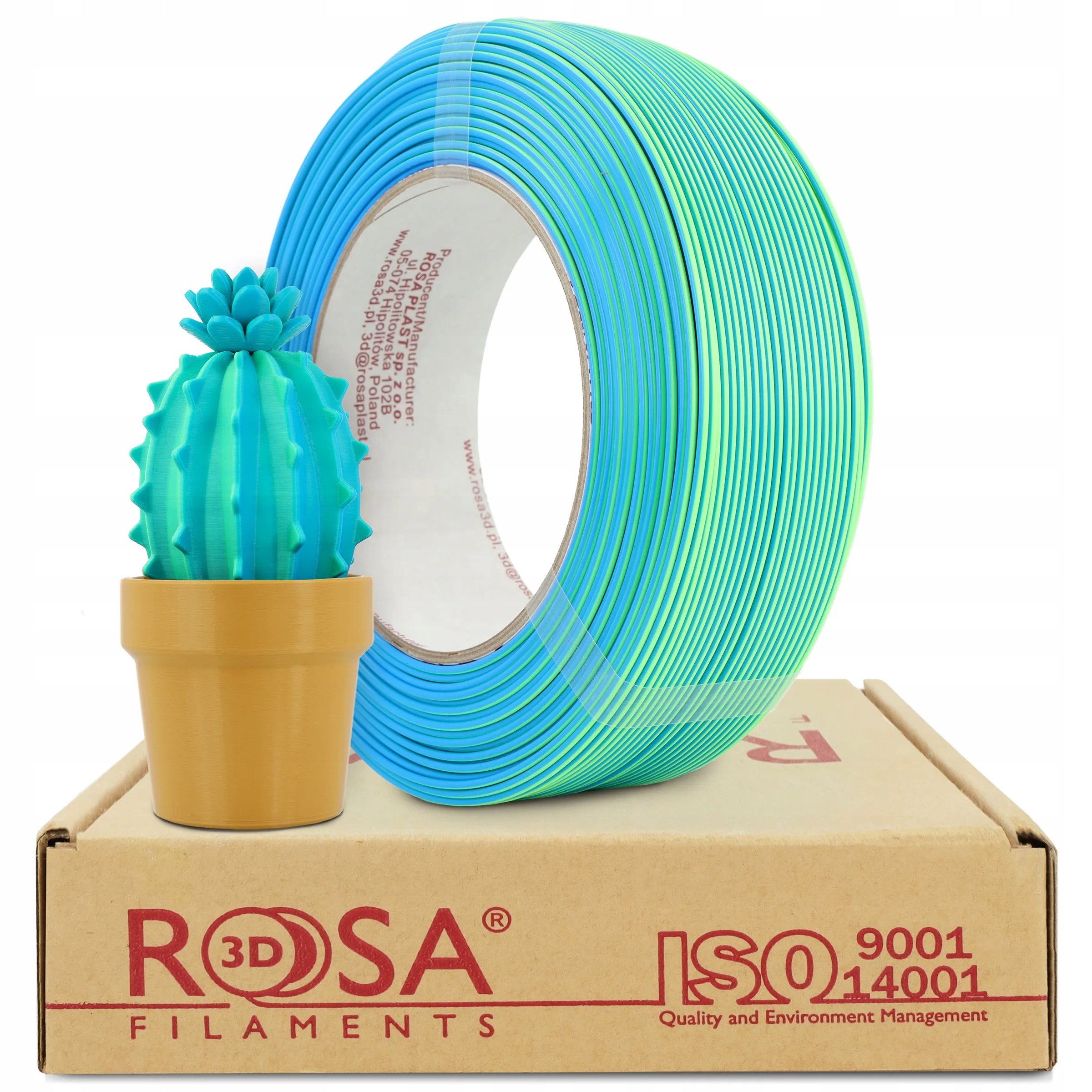 FILAMENT 3D ReFill PLA Magic Neon Blue Lagoon (neon green + blue sky) 0,5kg
