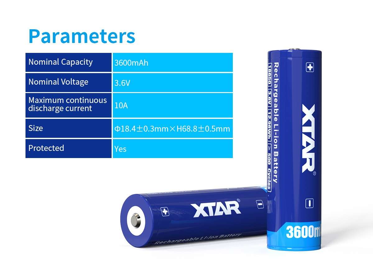 XTAR bateria 18650 3600mAh 3.6V litowo-jonowa z zabezpieczeniem