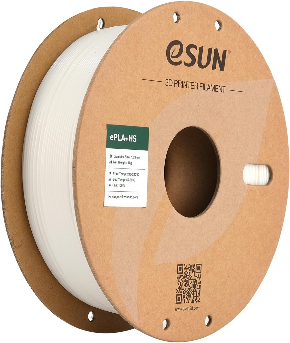 eSUN PLA+HS Filament 1.75mm 1000g White Biały