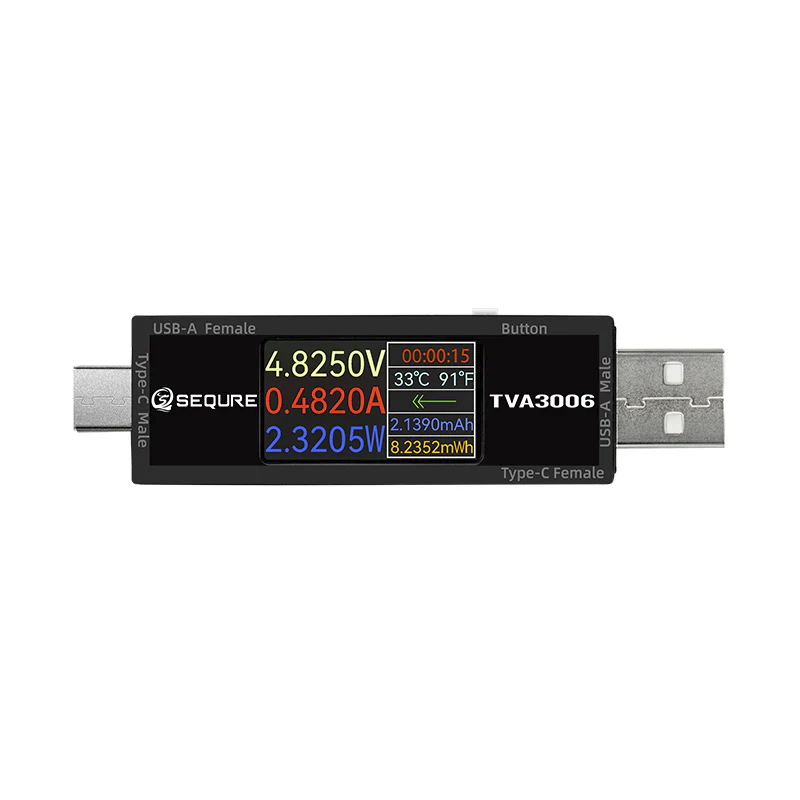 SEQURE TVA3006 Precyzyjny woltomierz miernik mocy Type-C