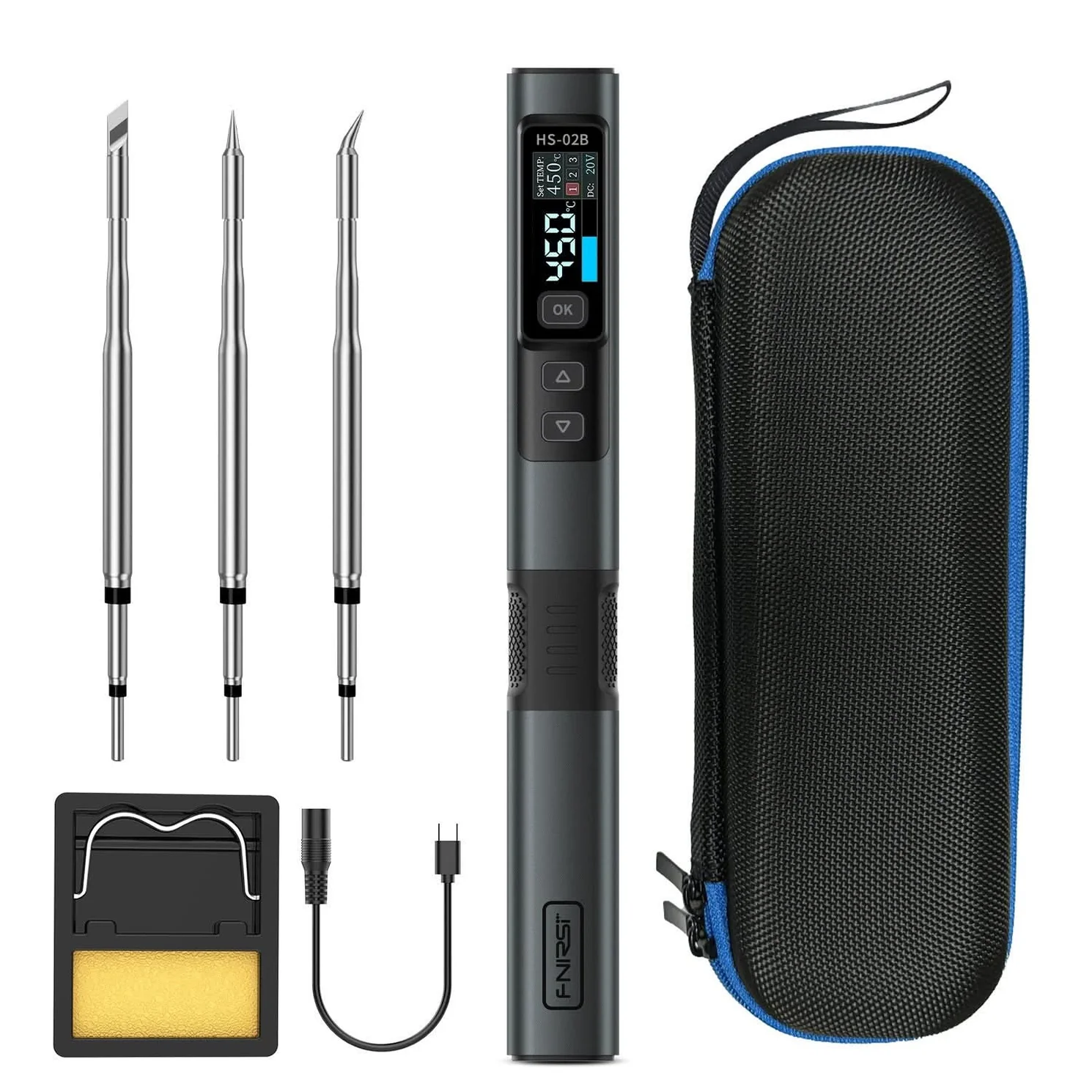 FNIRSI HS-02B Zestaw lutownicy 3 grotów