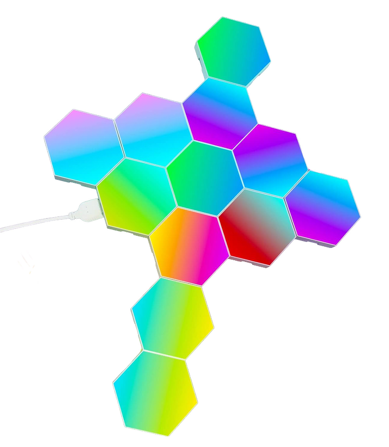 Sześciokątna lampa ścienna ProRock RGB 12 szt. w zestawie