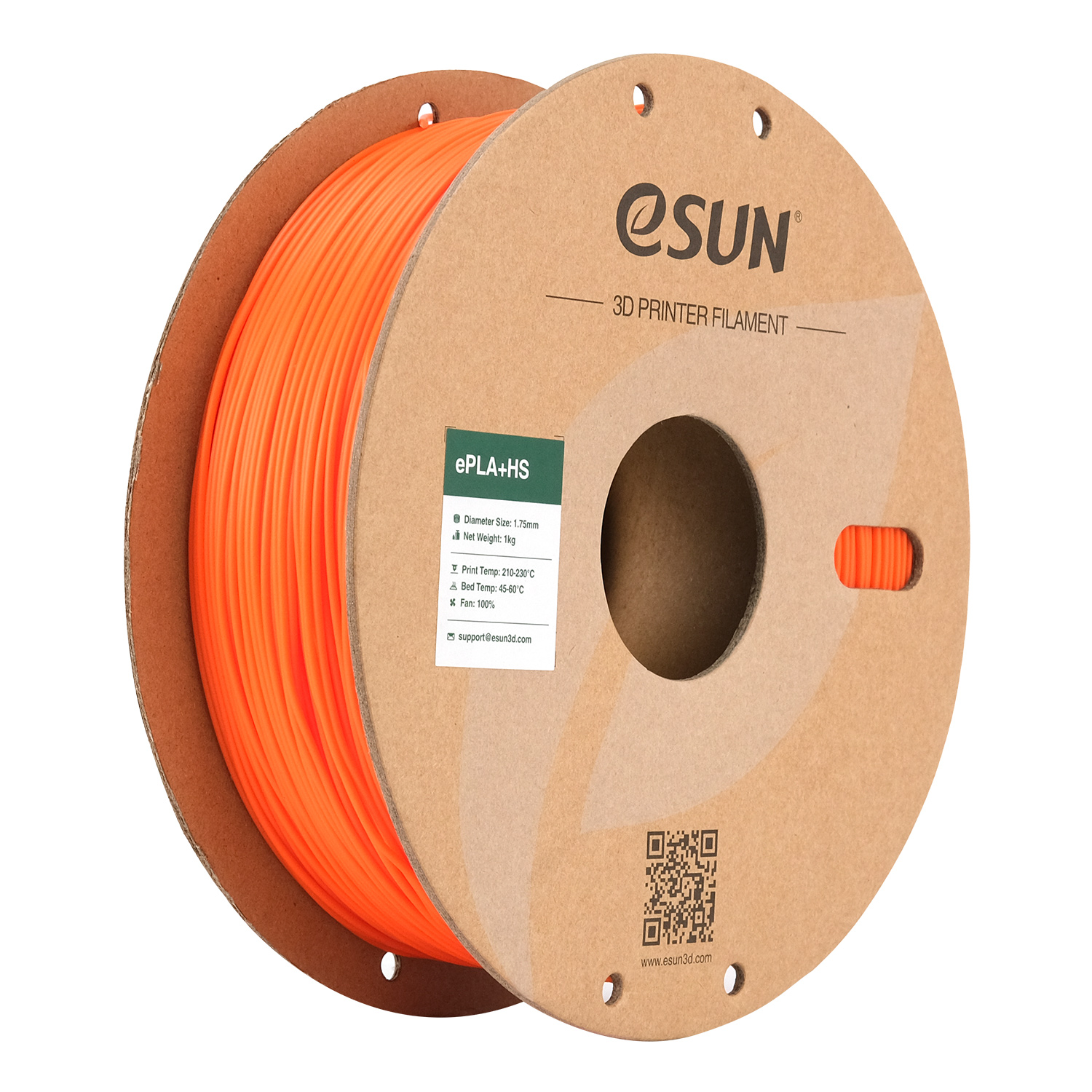 eSUN PLA+HS Filament pomarańczowy 1.75mm 1000g papierowa szpula