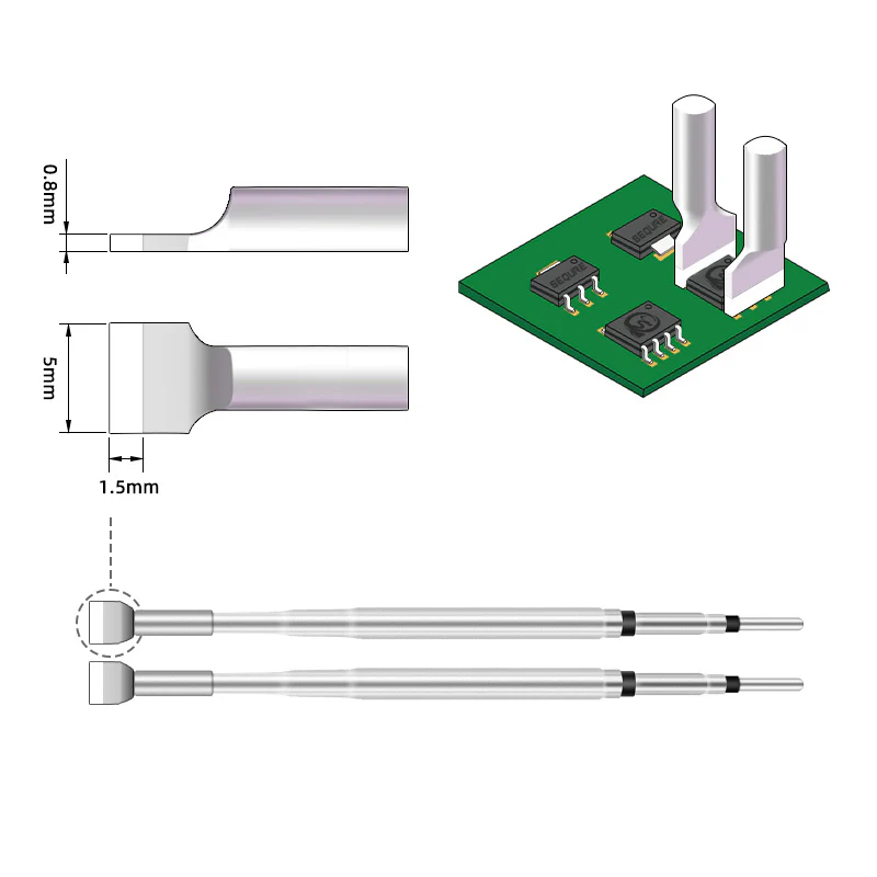 SEQURE koncowki HT140-5.0FS 2szt 5mm do rozlutownicy HT140