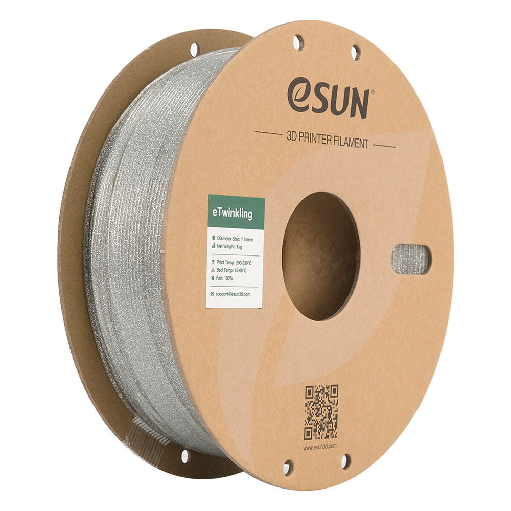 eSUN Twinkling PLA Filament 1,75mm 1000g srebrny papierowa szpula