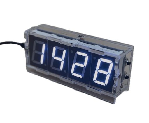 Zestaw do samodzielnego montażu cyfrowy zegar elektroniczny DIY biały