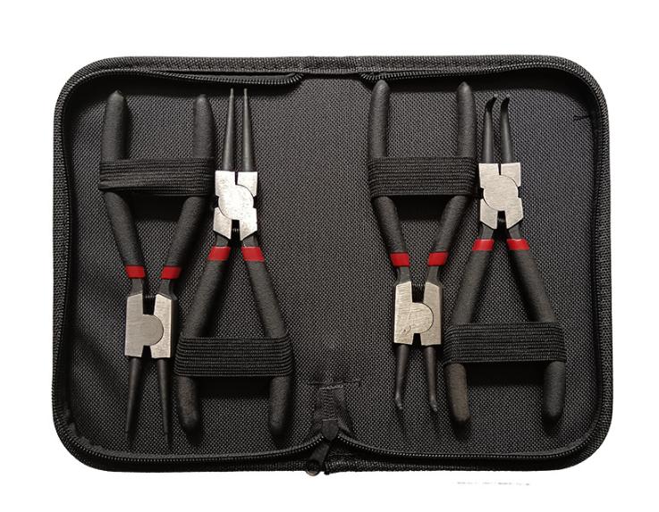 Zestaw ProRock 4-częściowe szczypce do pierścieni osadczych 7 cali czarne-czerwone