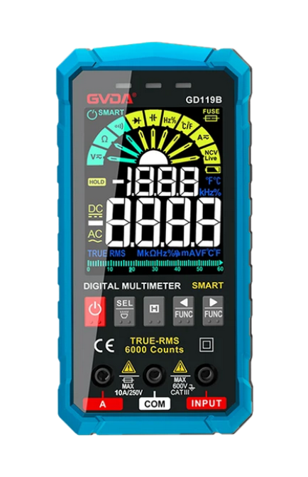 GVDA GD119 Multimetr cyfrowy z funkcją Smart Measure niebieski