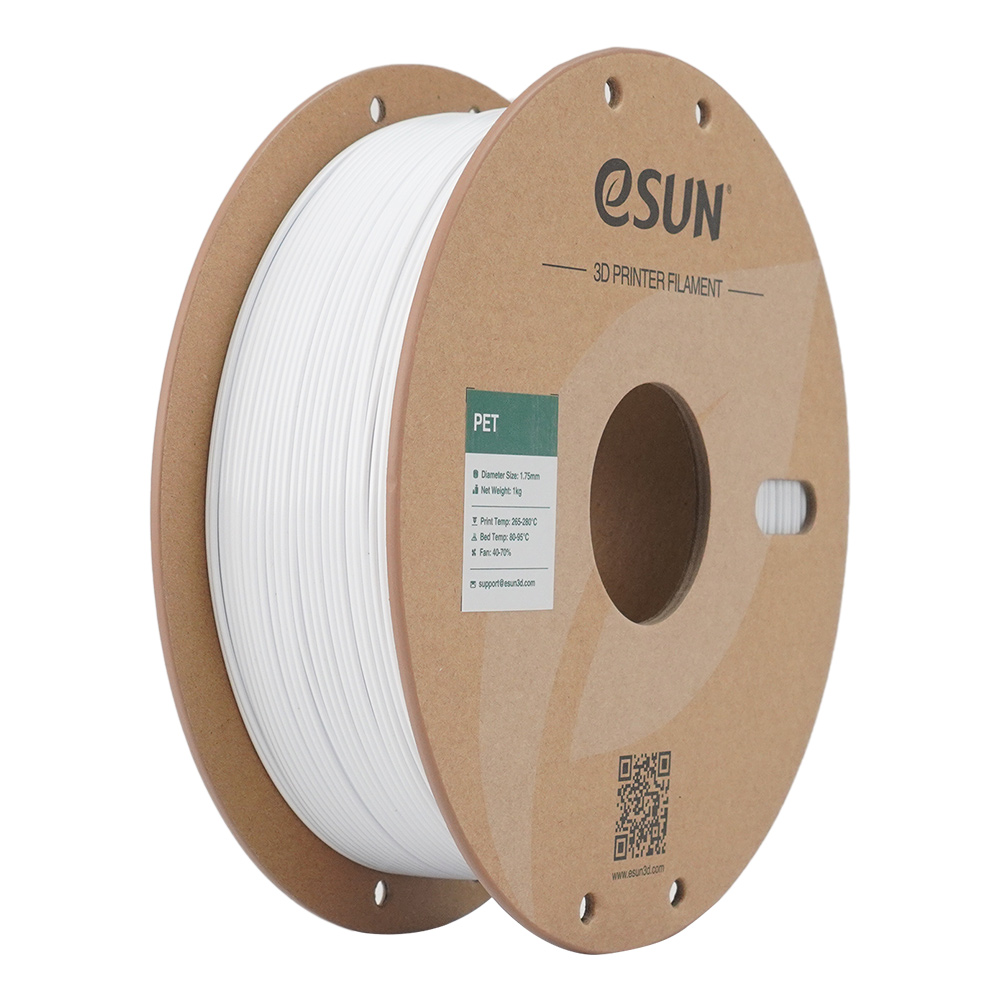 eSUN PET Filament jednolity biały 1.75mm 1000g papierowa szpula