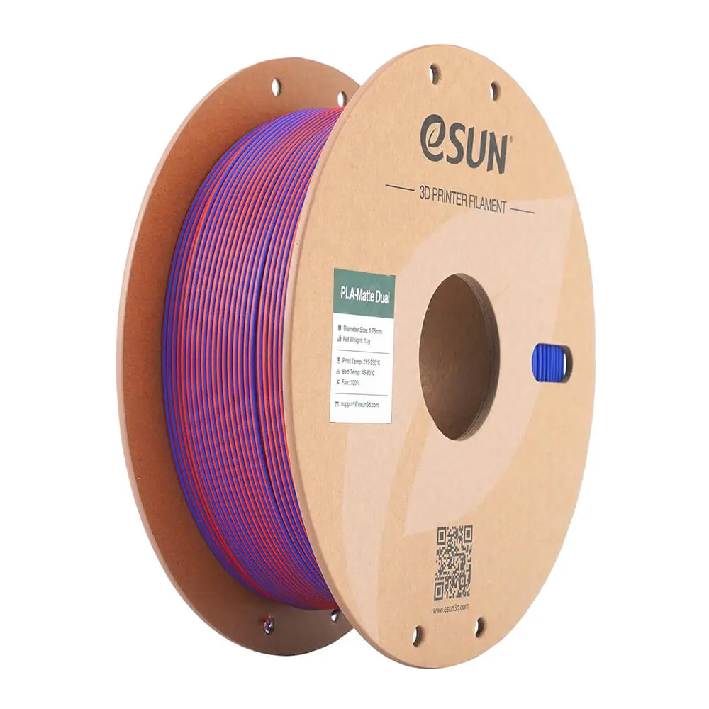 eSUN PLA Matte Dual Filament Morandi czerwono - niebieski 1.75mm 1000g papierowa rolka