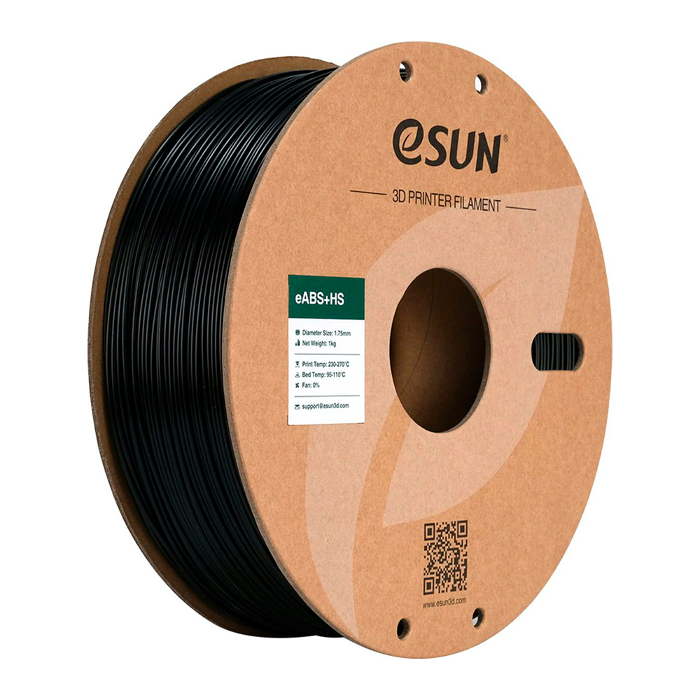 eSUN ABS+HS Filament czarny 1.75mm 1000g papierowa szpula