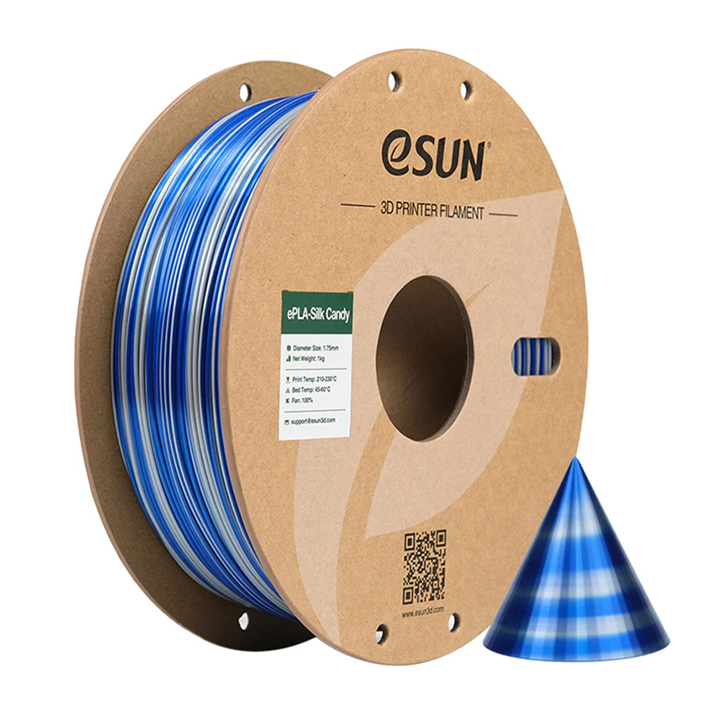 eSUN PLA-Silk Candy Filament srebrno niebieski 1.75mm 1000g papierowa szpula