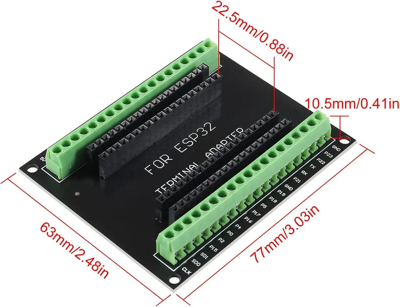 ProRock Black ESP32-S3 44PIN Terminal Adapter