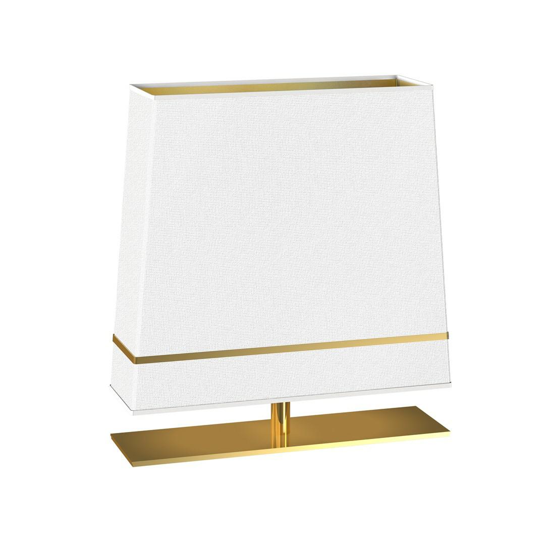 Lampa Stołowa VOLANS Biały Złoty Abażur