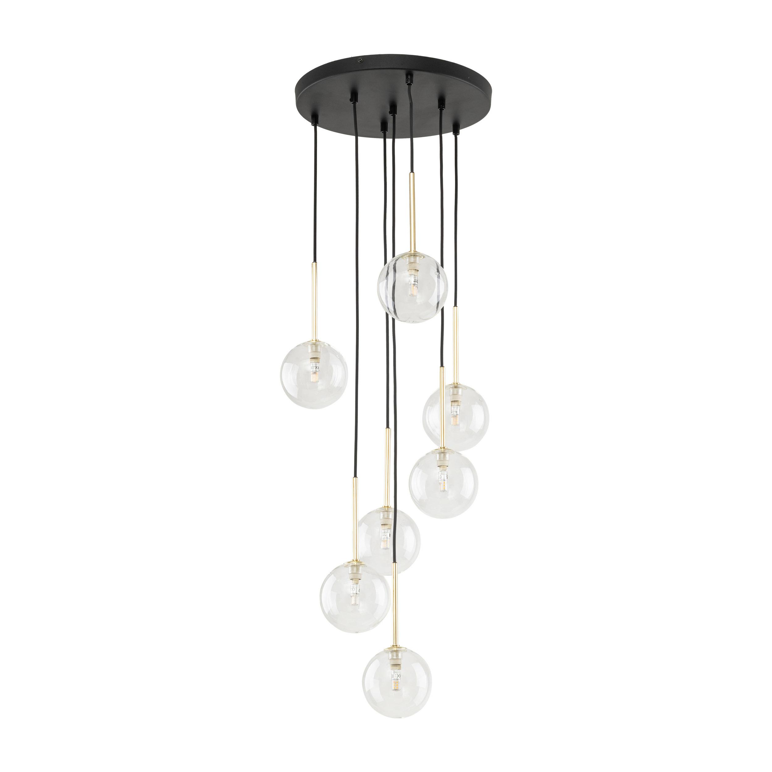 Lampa Wisząca NILOS Czarny Złoty Szklane