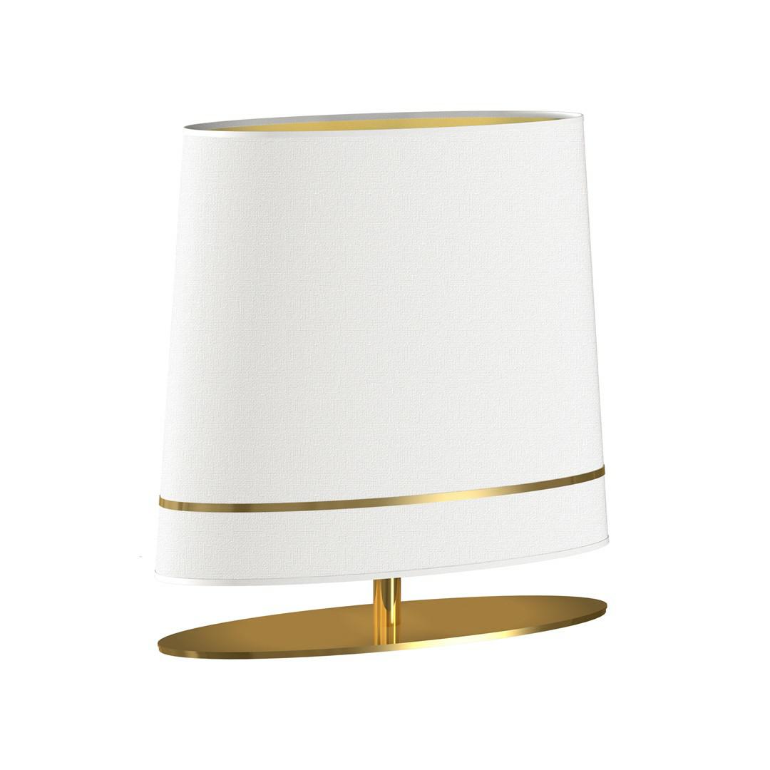Lampa Stołowa BOOTES Złoty Biały Abażur