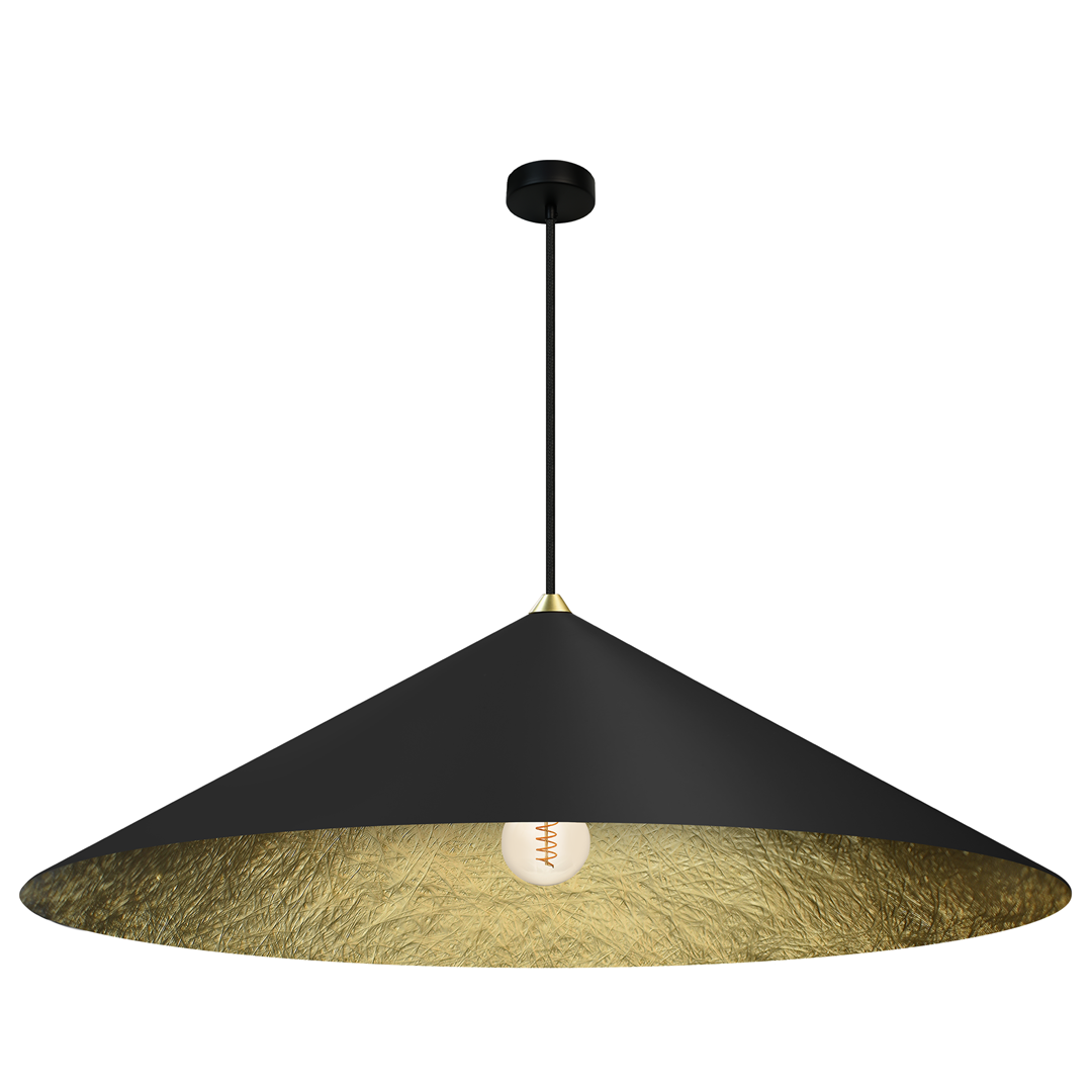 Lampa Wisząca FUJI Czarny Złoty Kompozyt