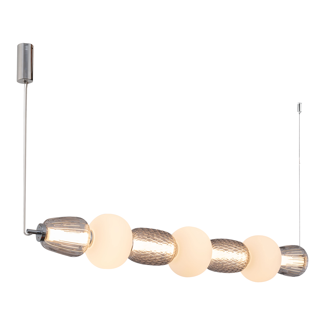 Lampa Wisząca CARO Szklane - Srebrny