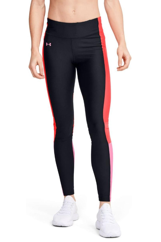 Czarno-czerwone damskie legginsy Under Armour HeatGear 1351725002 S/M przód z logo UA