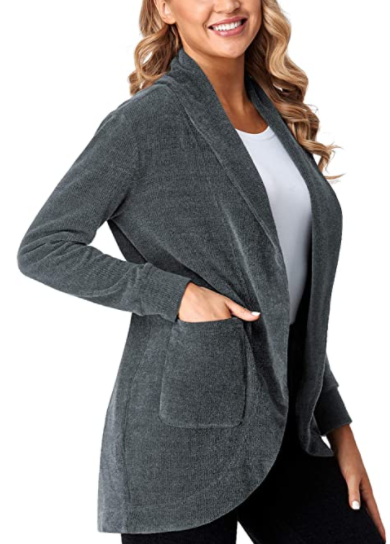 Szary damski sweter termiczny Sevego M detal kieszeni i tkaniny