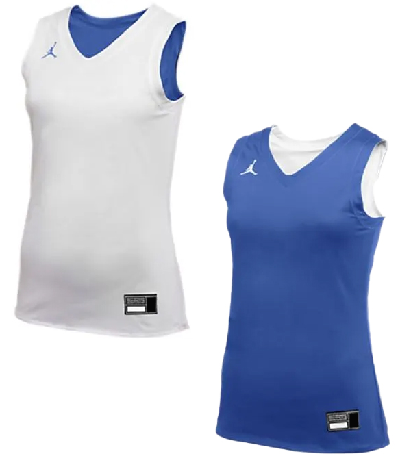 Dwustronna damska koszulka Nike AT0536-494 XXL niebiesko-biała strona z siateczką i dekoltem V