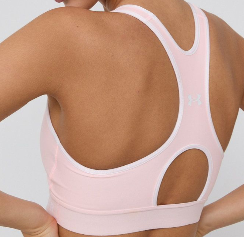 Różowy biustonosz sportowy Under Armour Compression SM przód