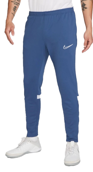 Niebieskie spodnie męskie Nike Dri-FIT Academy CW6122-410 S przód z logo Nike