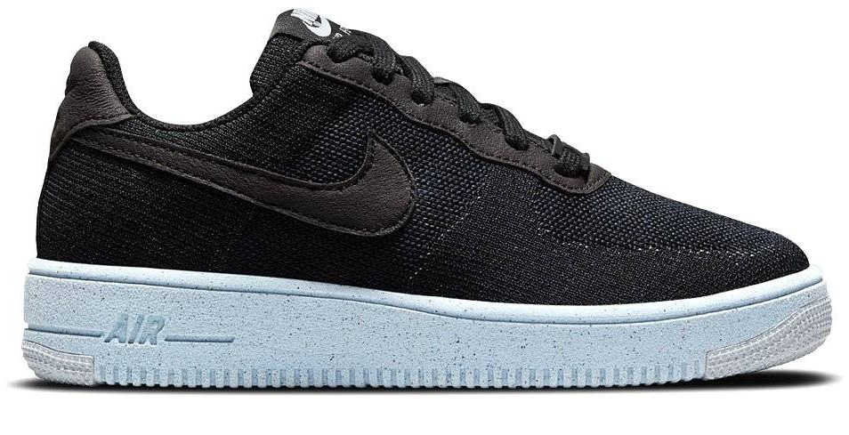 Czarne młodzieżowe sneakersy Nike AF1 Crater Flyknit GS DH3375-001 r. 38,5 bok z technologią Flyknit