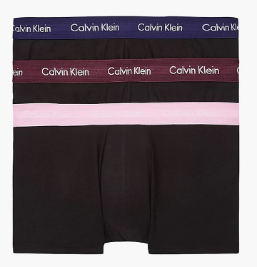 Czarne męskie bokserki Calvin Klein 3-pak 000U2664G-WHX rozmiar M przód z elastycznym pasem