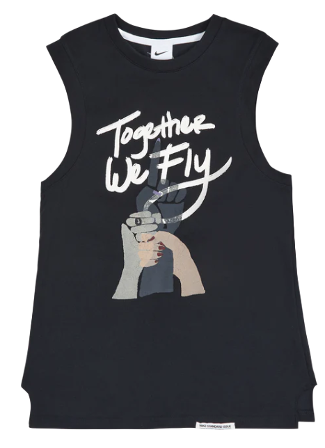 Koszulka damska Nike Dri-FIT Standard Issue czarna S z napisem Together We Fly