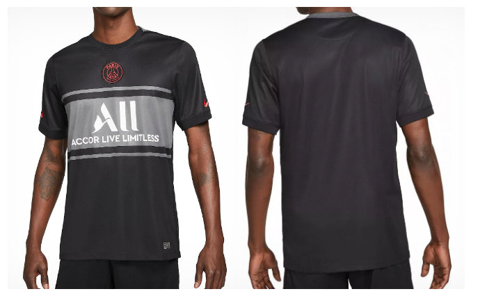 Czarna koszulka męska Nike PSG Stadium Third XXL przód