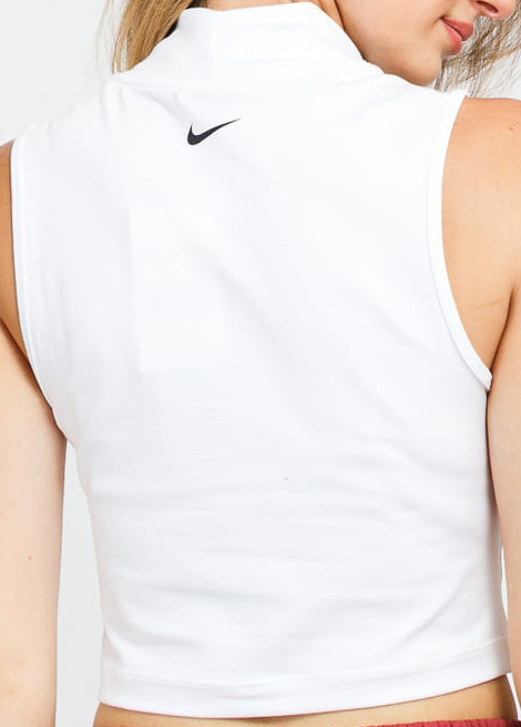 Biały top damski Nike DM4602100 M przód bez rękawów