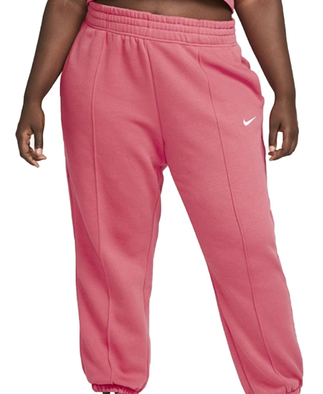 Spodnie dresowe damskie Nike NSW Fleece Plus Size 2X różowe przód