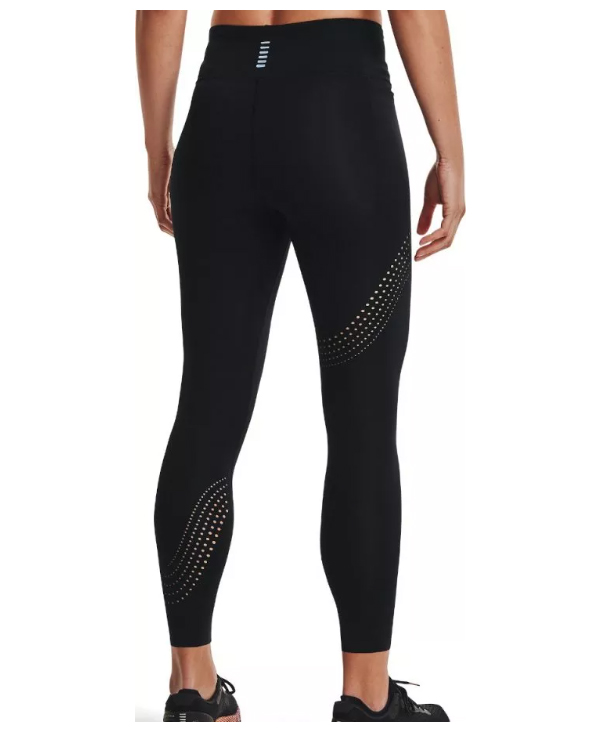 Czarne damskie legginsy Under Armour Run Speedpocket 1361382001 S/M przód z kieszenią Speedpocket