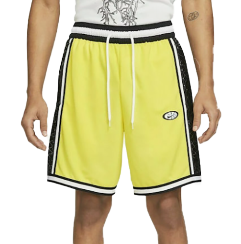 Żółte spodenki męskie Nike CV1897-731 S przód z logo Dri-FIT