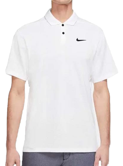 Biała koszulka polo Nike Vapor DH0814100 L z perforowanym materiałem