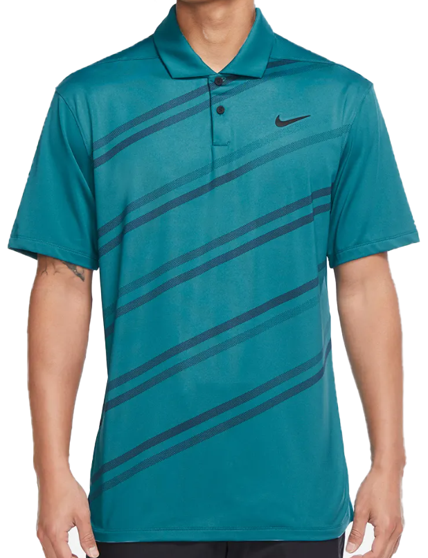 Niebieska koszulka polo męska Nike Vapor Print Dri-FIT DH0791367 S tył z siateczką