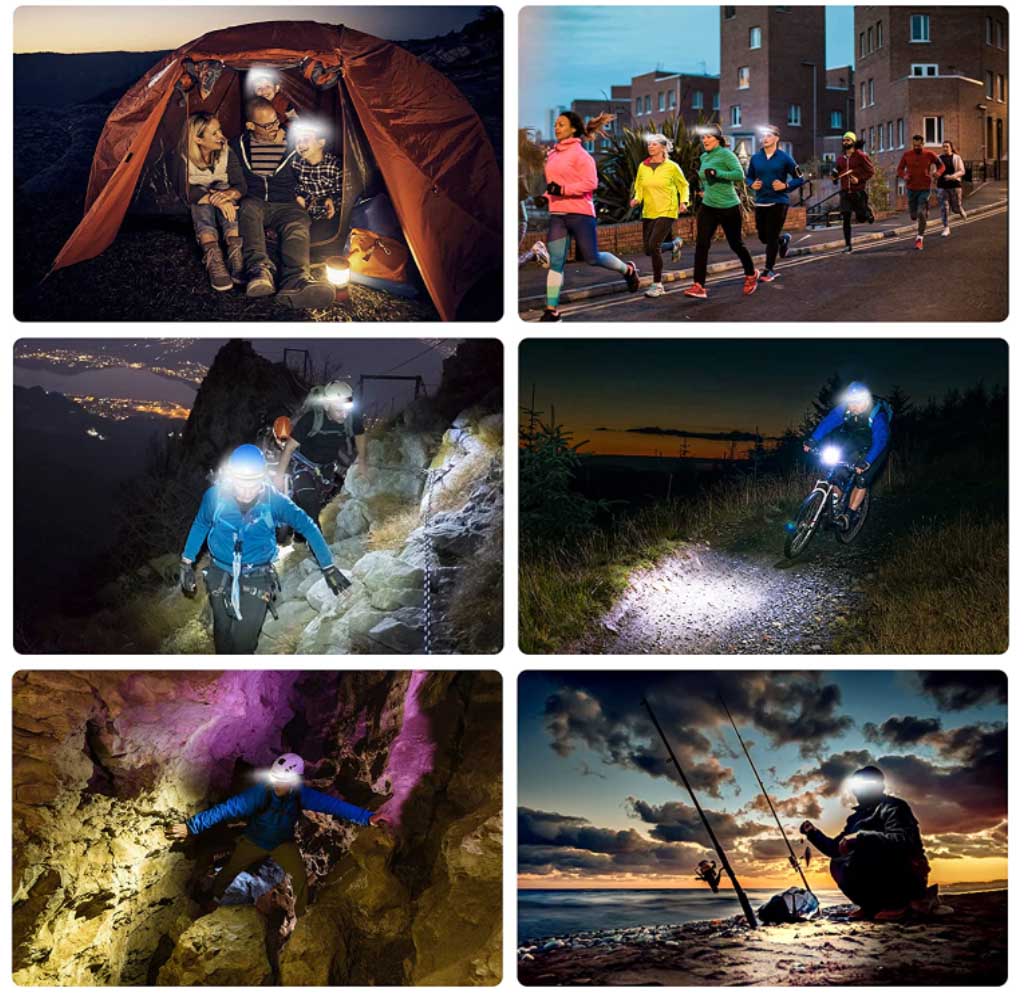 Czołówka Amstory LED 600 lumenów z czujnikiem ruchu IPX4