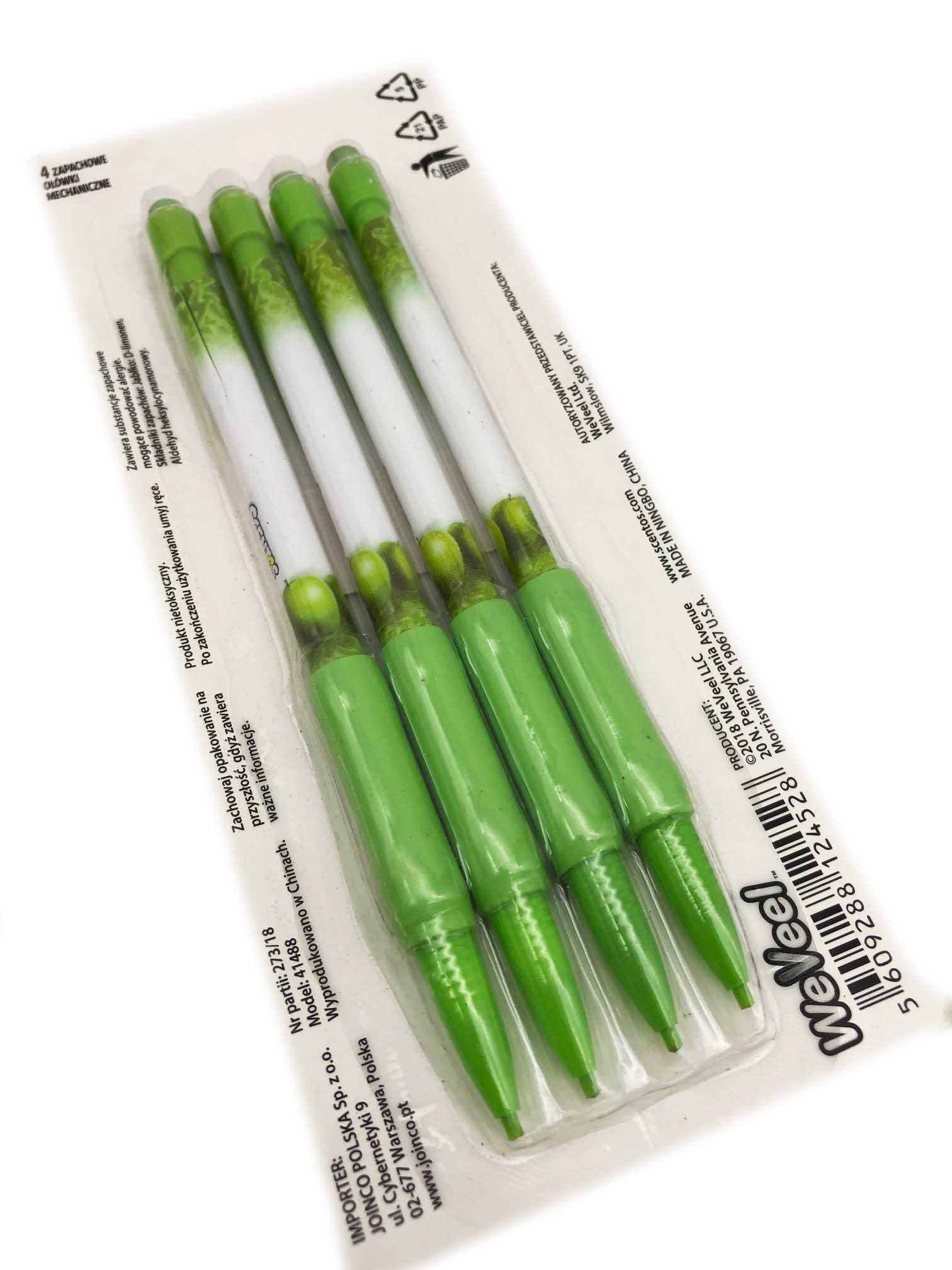 Ołówki mechaniczne Astra 4 szt. zapach jabłka