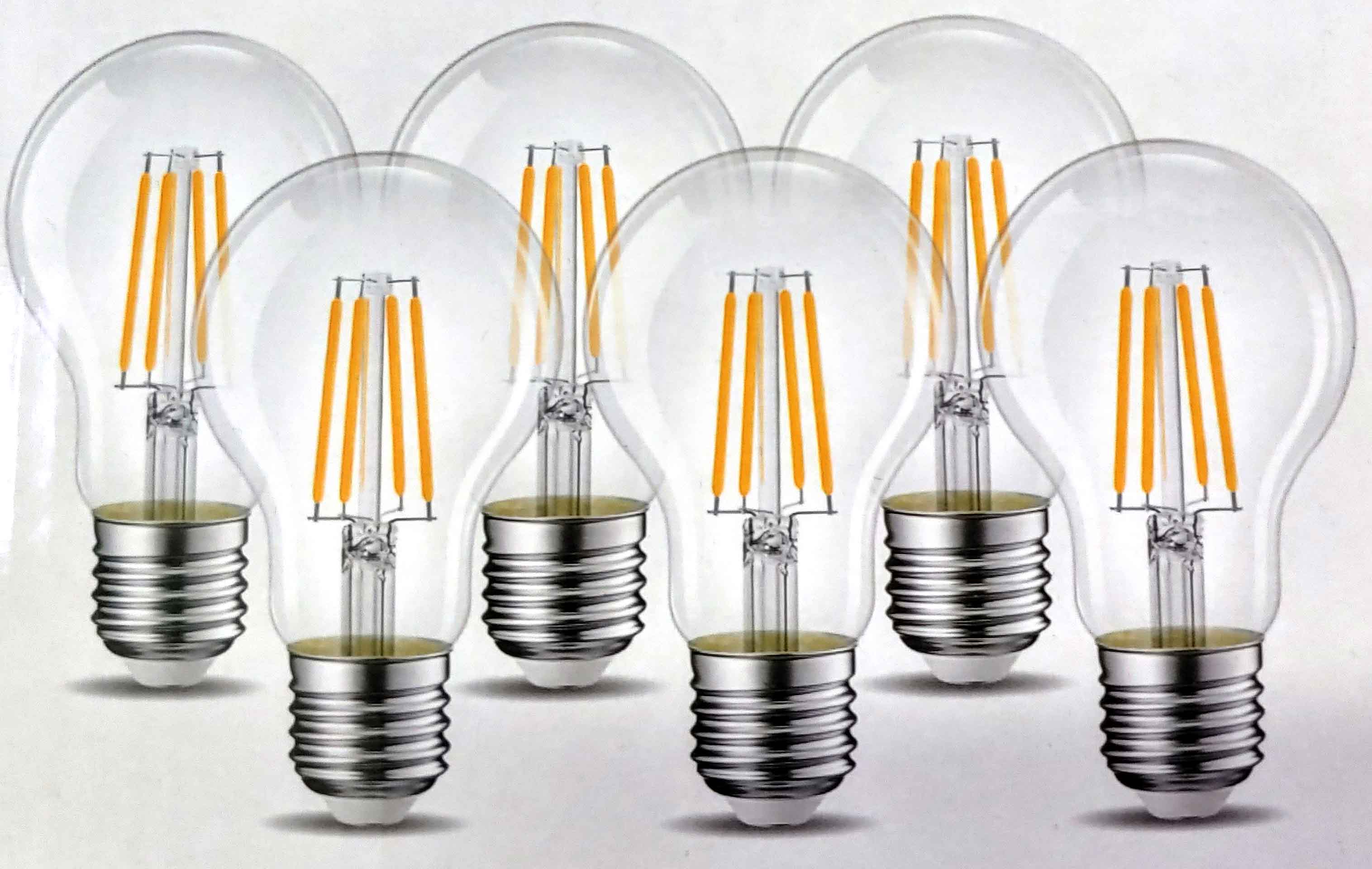 Zestaw 6 żarówek LVWIT Filament E27 7,5W 1055lm 2700K