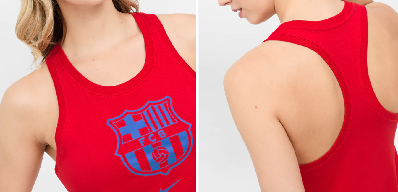 Czerwony top damski Nike FC Barcelona XS bok