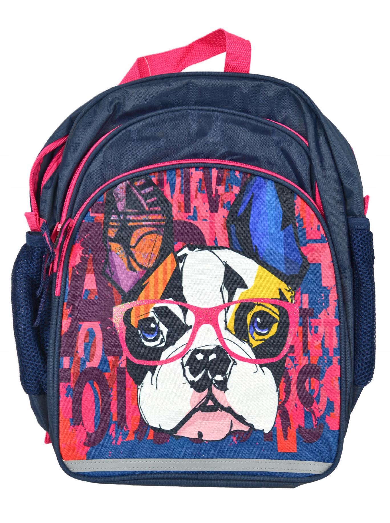 Plecak szkolny Piesek 39x26x17 cm dla dzieci z odblaskami