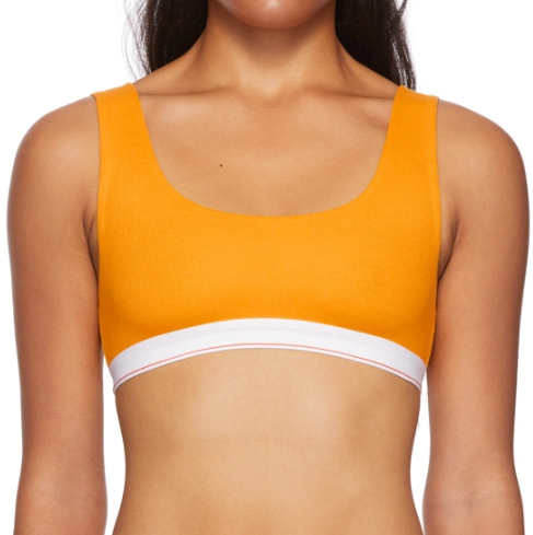 Biustonosz damski Calvin Klein Back Bralette pomarańczowy XS 0040175WBE przód