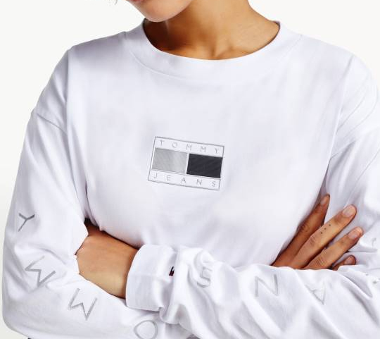 Bluza damska Tommy Hilfiger biała M bez kaptura przód