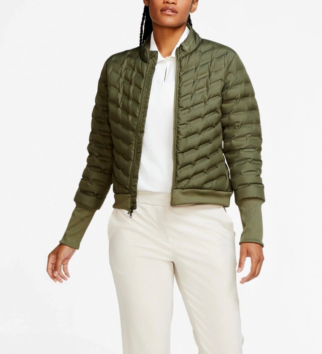 Zielona kurtka męska Nike AeroLoft Repel CK5880222 XXL-TALL przód z technologią HyperAdapt