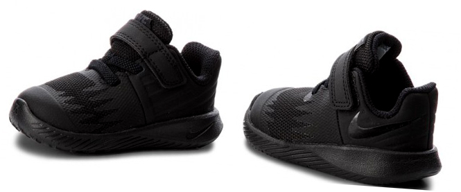 Czarne dziecięce buty Nike Star Runner TDV 907255-005 r. 19,5 z białą podeszwą