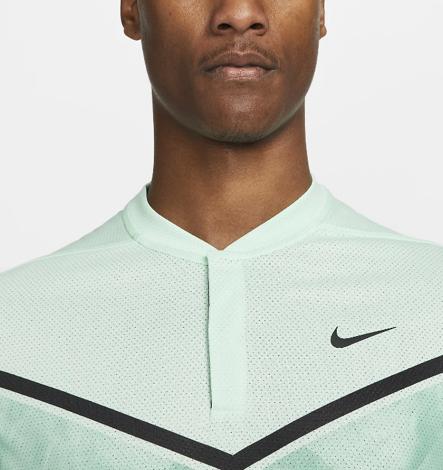Zielona koszulka polo Nike ADV Tiger Woods DH0916379 L bok z zapięciem na zatrzaski