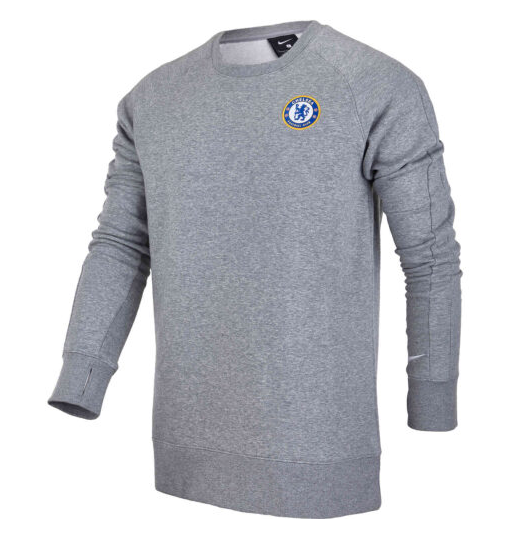 Szara męska bluza Nike Fleece Chelsea FC CI9516-063 rozmiar S przód z logo Chelsea FC