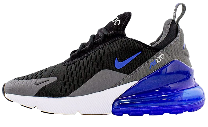 Multikolorowe (szary, niebieski, czarny, biały) młodzieżowe sneakersy Nike Air Max 270 GS 943345-029 r. 38 bok z poduszką Max Air