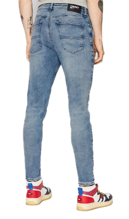 Niebieskie jeansy męskie Tommy Jeans Simon Skinny DM0DM11109 31/32 bok z kieszenią